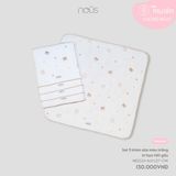 Set 5 khăn sữa màu trắng in họa tiết gấu Nous