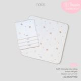 Set 5 khăn sữa màu trắng in họa tiết gấu Nous