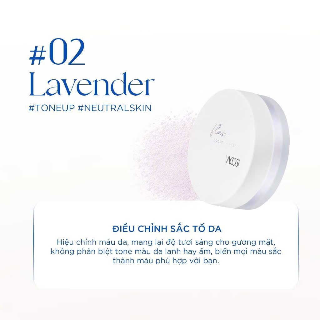M58 - Phấn phủ bột siêu mịn VACOSI FLASO LOOSE POWDER #02 : sáng da