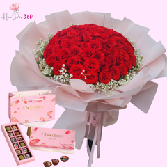 Bó hoa Ngọt Ngào Bên Nhau và socola