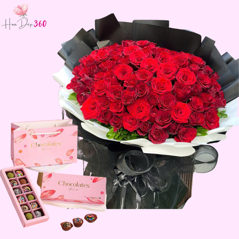 Bó hoa hồng 100 bông tặng người yêu