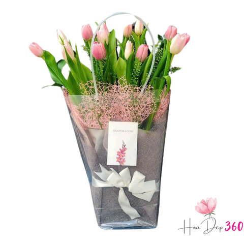 Bó Hoa Tulip Sắc Hồng Nồng Nàn