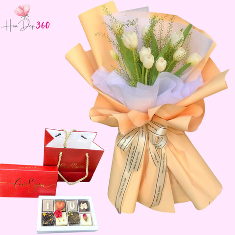 bó hoa tulip nồng thắm