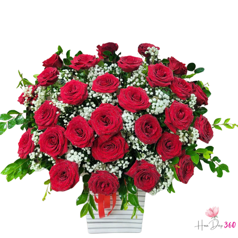 Giỏ Hoa Tình Yêu Vĩnh Cửu