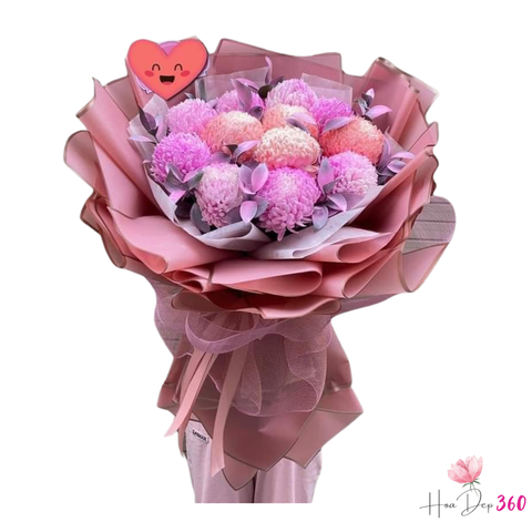 Bó Hoa  Sinh Nhật Cúc Mẫu Đơn Hồng
