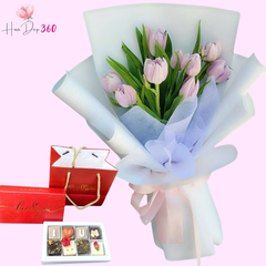 Bó Hoa Tulip Cầu Vồng Ngọt Ngào