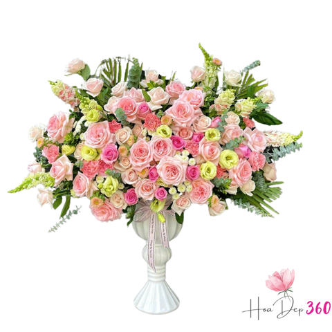Bình Hoa Sinh Nhật Sắc Hồng