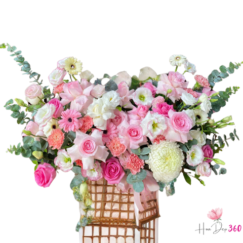 Giỏ Hoa Mộng Thủy Tinh