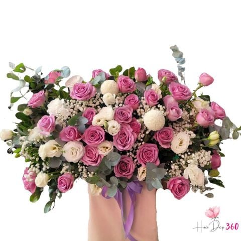 Giỏ Hoa Tím Mộng Mơ