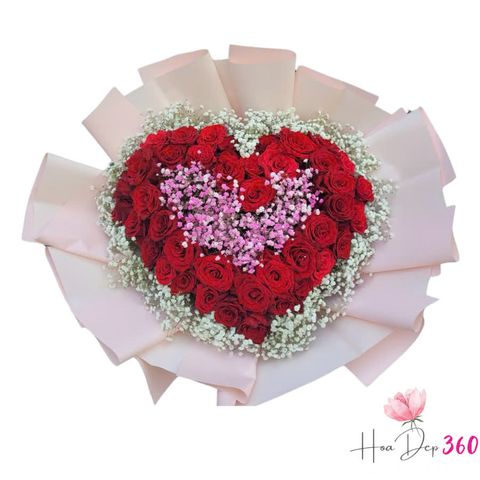 Bó Hoa Trái Tim Nồng Thắm