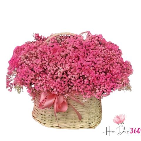 Giỏ Hoa Baby Hồng