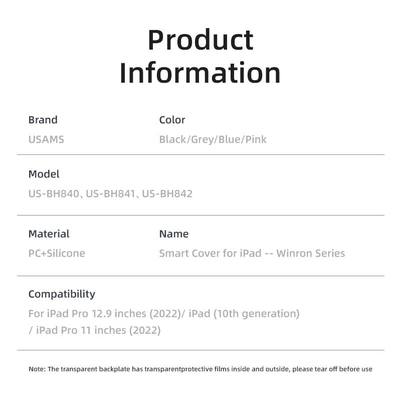 Bao Da Nam Châm Cho iPad USAMS BH842 Dành Cho iPad Pro 11