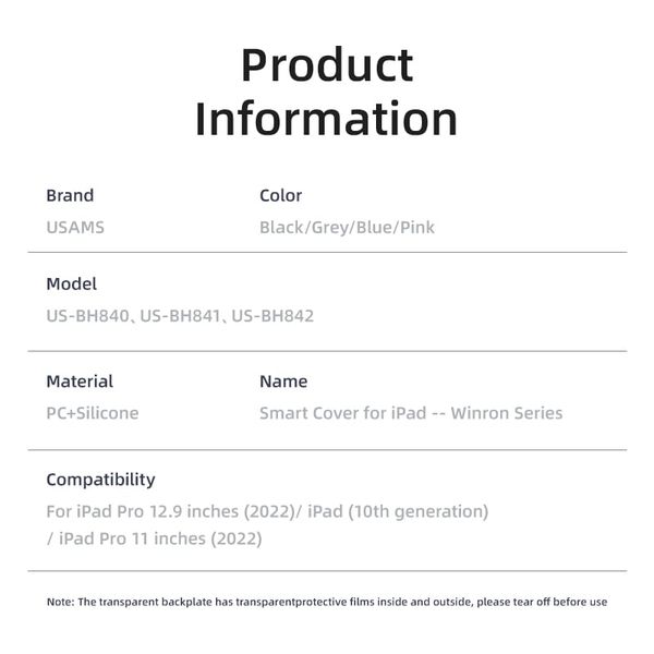 Bao Da Nam Châm Cho iPad USAMS BH842 Dành Cho iPad Pro 11