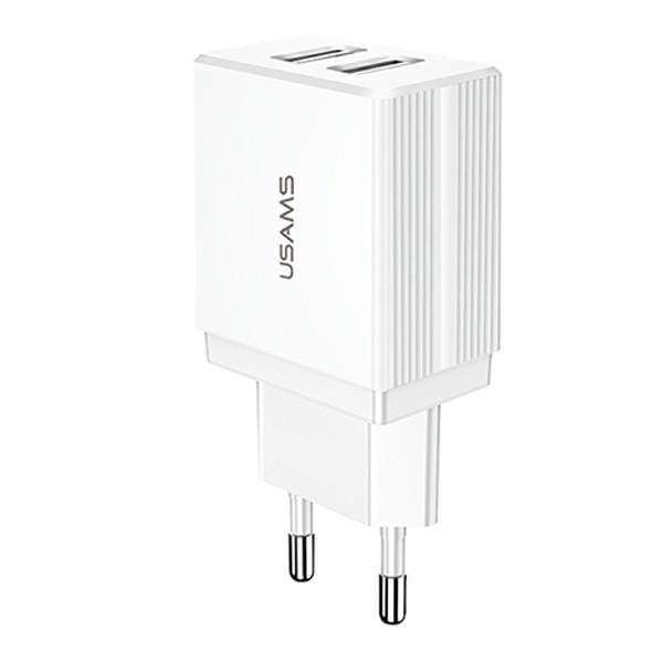 Củ sạc USAMS CC T24 2.1A Dual-USB Portable Travel Wall Charger