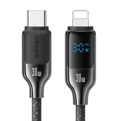 Cáp sạc nhanh USAMS SJ741 Type-C To Lightning 30W Digital Display Zinc Alloy HX Series