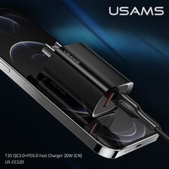 Củ Sạc Nhanh C+A USAMS CC120 T35 20W (QC3.0+PD3.0)
