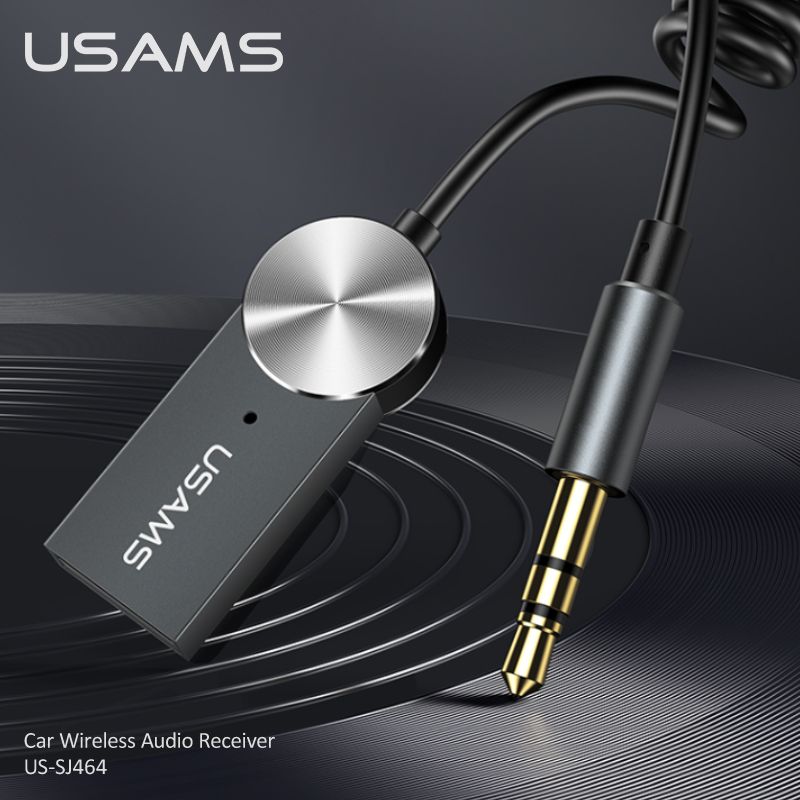 Bộ Thu Âm Thanh Không Dây Cho Ô Tô Kèm Jack Âm Thanh 3.5mm USAMS SJ464 (Bluetooth v5.0)