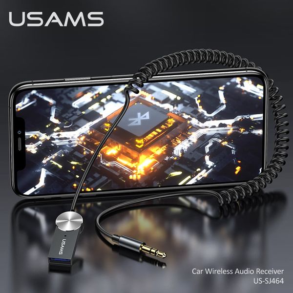 Bộ Thu Âm Thanh Không Dây Cho Ô Tô Kèm Jack Âm Thanh 3.5mm USAMS SJ464 (Bluetooth v5.0)