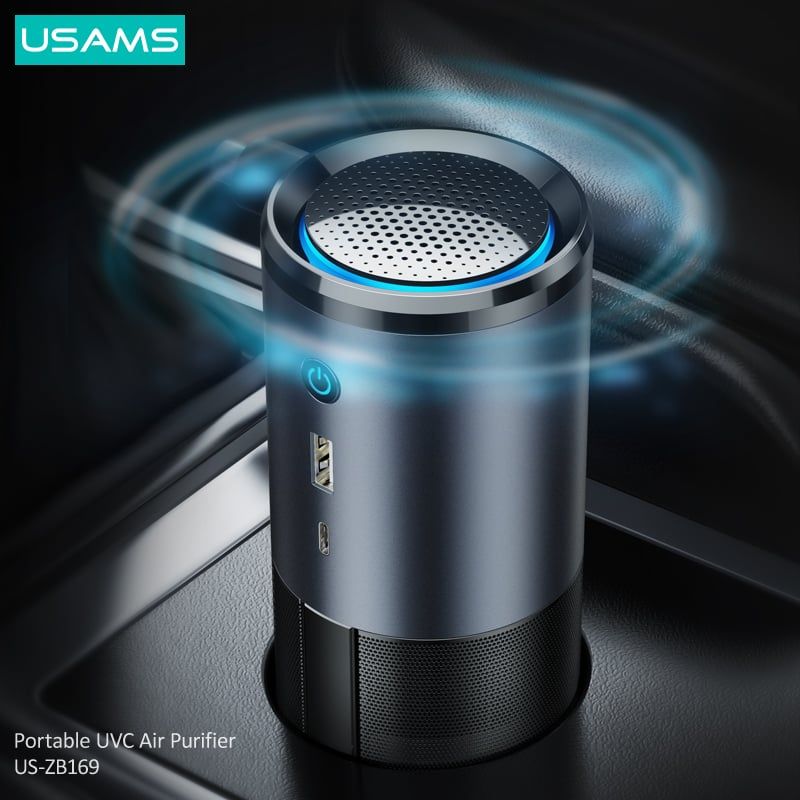 Máy lọc không khí trên Ô tô USAMS ZB169 Portable UVC Air Purifier