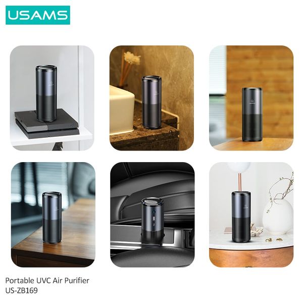 Máy lọc không khí trên Ô tô USAMS ZB169 Portable UVC Air Purifier