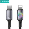 Cáp Sạc Nhanh C To Lightning USAMS SJ753 30W (With Colorful Light, 1.2m, 480Mbps)