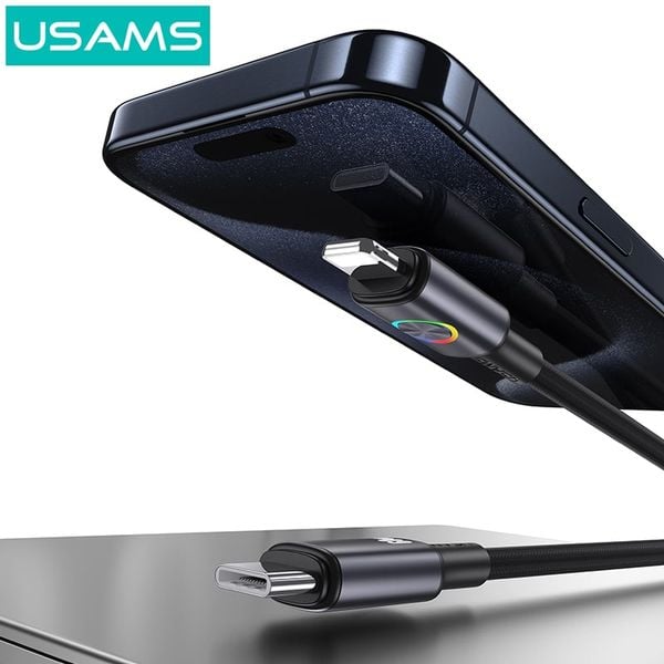 Cáp Sạc Nhanh C To Lightning USAMS SJ753 30W (With Colorful Light, 1.2m, 480Mbps)
