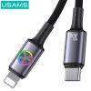 Cáp Sạc Nhanh C To Lightning USAMS SJ753 30W (With Colorful Light, 1.2m, 480Mbps)