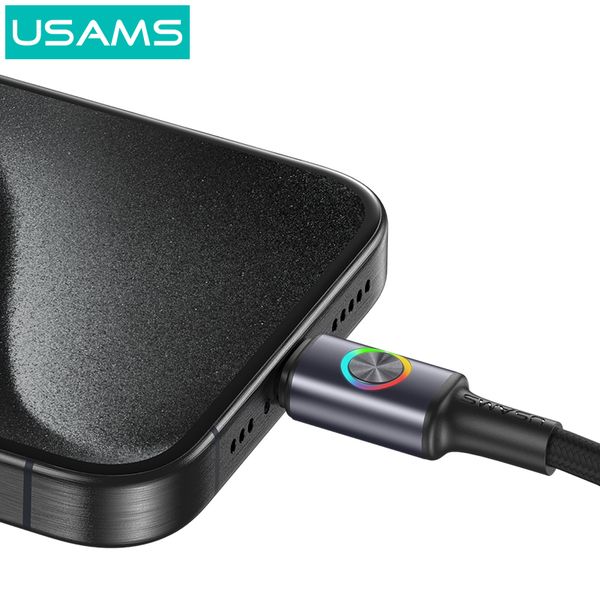 Cáp Sạc Nhanh C To Lightning USAMS SJ753 30W (With Colorful Light, 1.2m, 480Mbps)