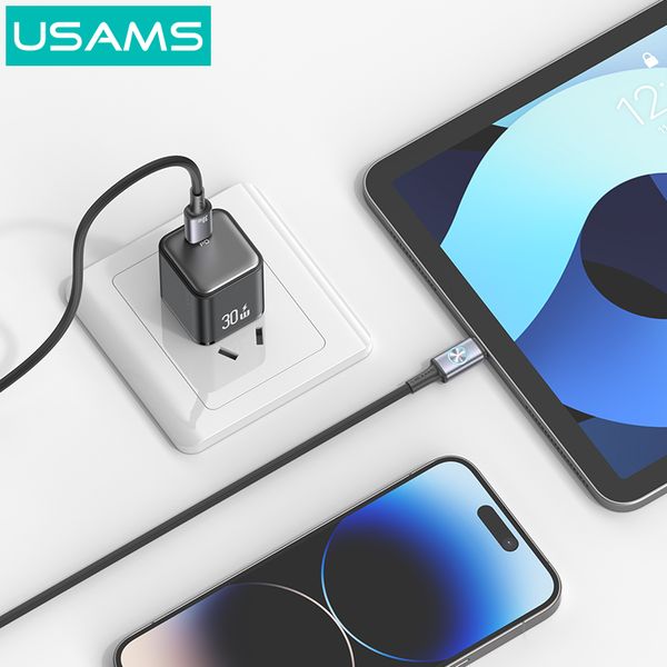 Cáp Sạc Nhanh C To Lightning USAMS SJ753 30W (With Colorful Light, 1.2m, 480Mbps)