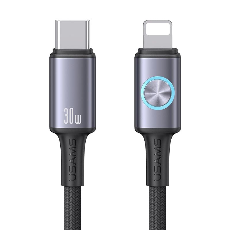 Cáp Sạc Nhanh C To Lightning USAMS SJ753 30W (With Colorful Light, 1.2m, 480Mbps)