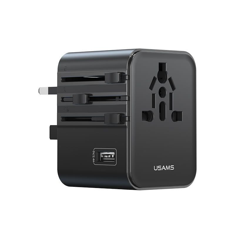 Củ Sạc Du Lịch 2C+1A USAMS CC308 17W (US/AU/UK/EU)