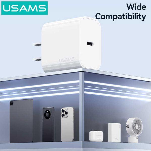 Combo Củ Sạc Nhanh USAMS CC228 20W (Kèm Cáp SJ712 30W C To Lightning 1m)
