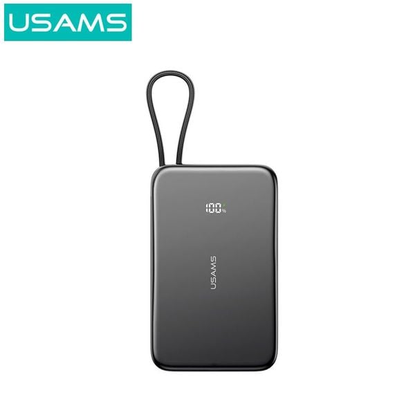 Pin Dự Phòng USAMS CD227 5000mAh 20W (Siêu Mỏng, Digital Display, Kèm Cáp C to C, Từ tính)
