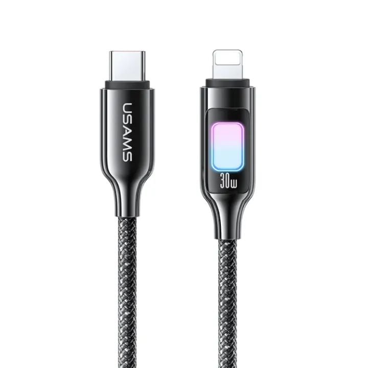 Cáp Sạc Nhanh C to Lightning USAMS SJ749 30W (480Mbps, Colorful LED Light)