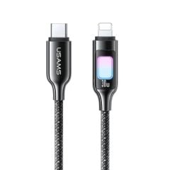 Cáp Sạc Nhanh C to Lightning USAMS SJ749 30W (480Mbps, Colorful LED Light)