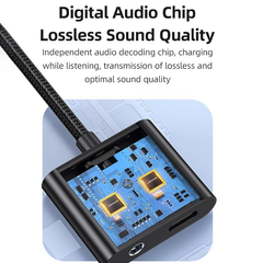 Đầu chuyển Type-C to Audio 3.5 DC USAMS AU15 + PD 60W