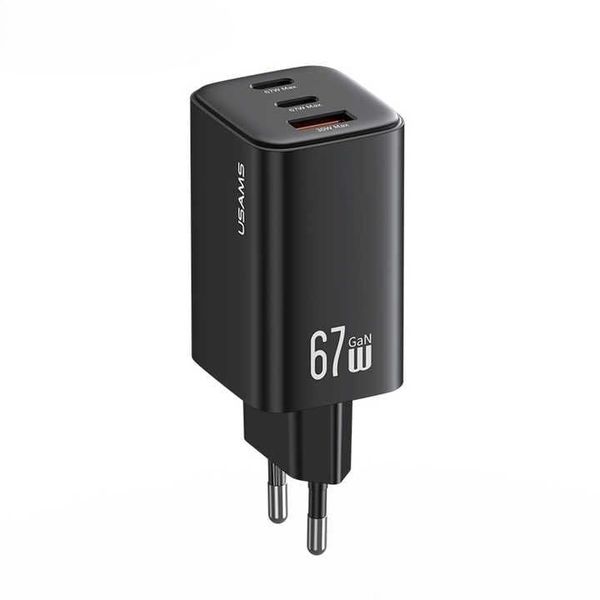 Củ Sạc Nhanh 2C+A USAMS CC272 / CC265 67W (GaN Charger, 3 Port, CC272 chân dẹp / CC265 chân tròn)
