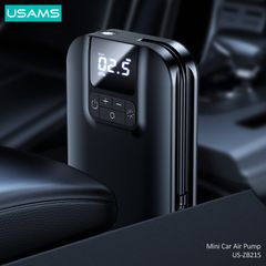 Máy Bơm Lốp Xe Hơi USAMS ZB215 (5000mAh, with LED Light, 80W)