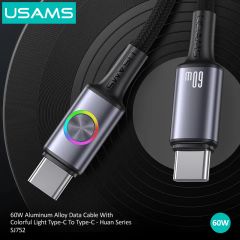 Cáp Sạc Nhanh C to C USAMS SJ752 60W (Colorful Light, 480Mbps, 1.2m)