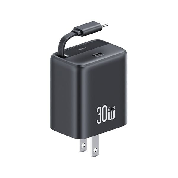 Bộ Sạc Nhanh Kèm Cáp Sạc Dây Rút USAMS CC241 30W Type-C Charger GaN PD3.0+QC3.0