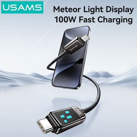 Cáp sạc nhanh USAMS SJ744 Type-C To Type-C 100W Zinc Alloy Meteor Series