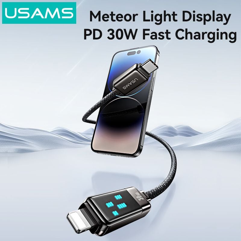 Cáp sạc nhanh USAMS SJ743 Type-C To Lightning 30W Zinc Alloy Meteor Series