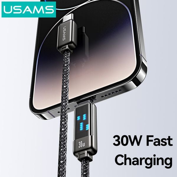 Cáp sạc nhanh USAMS SJ743 Type-C To Lightning 30W Zinc Alloy Meteor Series