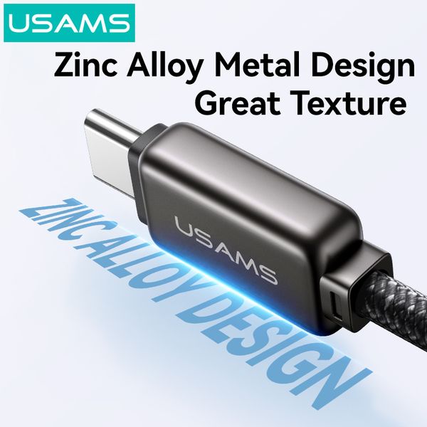 Cáp sạc nhanh USAMS SJ744 Type-C To Type-C 100W Zinc Alloy Meteor Series