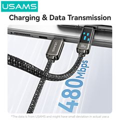 Cáp sạc nhanh USAMS SJ744 Type-C To Type-C 100W Zinc Alloy Meteor Series