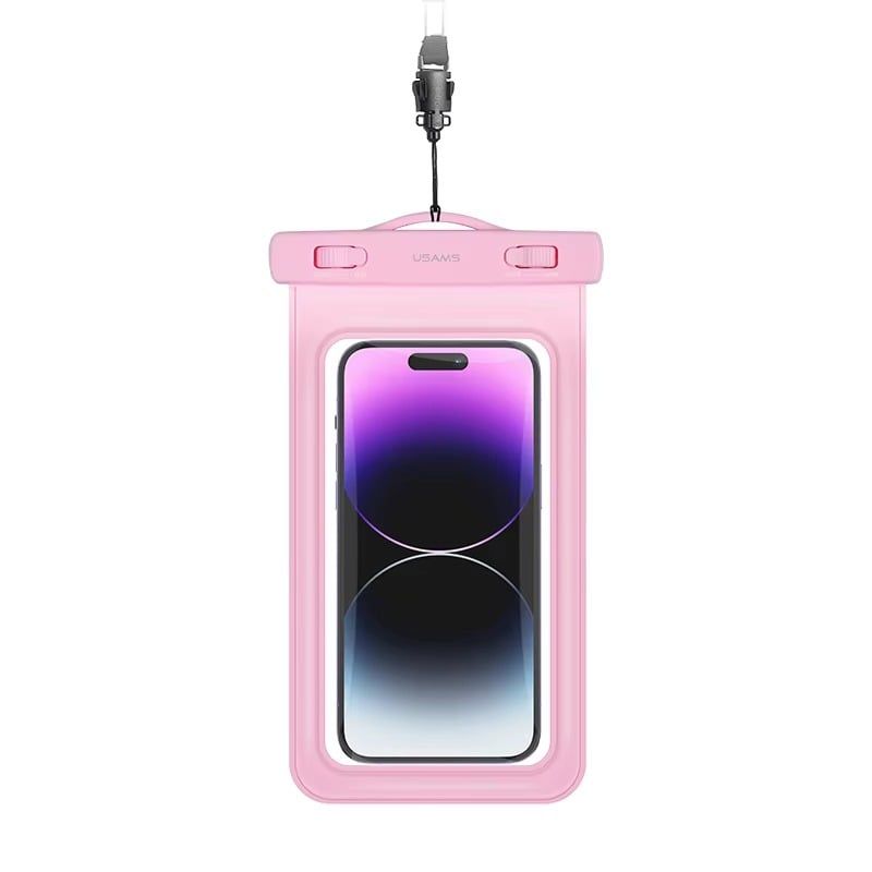 Túi Chống Nước Điện Thoại USAMS YD011 (For phones =< 7-inch, IP68, With Removable Lanyard, HD View, Double Pocket Design, High Sealability No Leakage, With Lanyard 440mm)