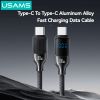 Cáp sạc nhanh USAMS SJ742 Type-C To Type-C 100W Digital Display Zinc Alloy HX Series