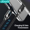 Cáp sạc nhanh USAMS SJ742 Type-C To Type-C 100W Digital Display Zinc Alloy HX Series