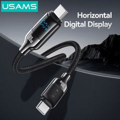 Cáp sạc nhanh USAMS SJ742 Type-C To Type-C 100W Digital Display Zinc Alloy HX Series