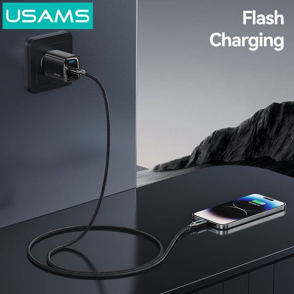 Cáp sạc nhanh USAMS SJ741 Type-C To Lightning 30W Digital Display Zinc Alloy HX Series
